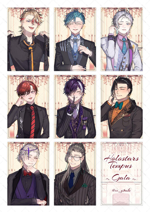 Bust-up of the Vtuber group Holostars English Tempus HQ and VG.