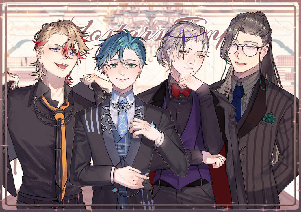 Illustration of the new gala outfit from the Vtuber group Holostars English Tempus HQ.