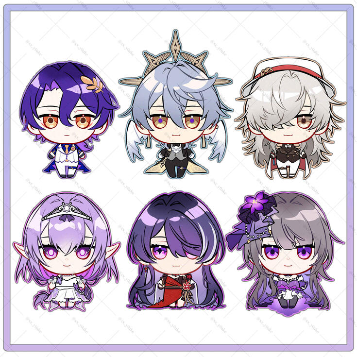 Chibi version of the Starrail Live Concert 2025 with the characters Ratio, Sunday, Jinyuan, Castorice, Acheron and Herta.